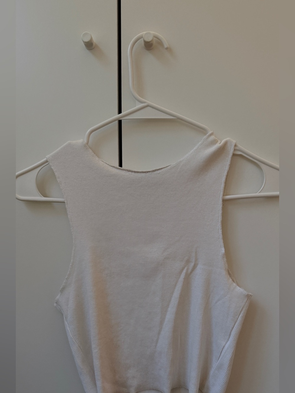 Zara White Ribbed Tank Top - Picture 2 of 2